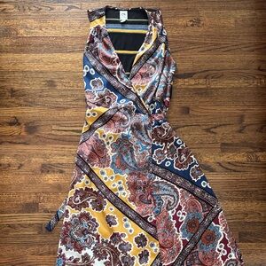Anthropologie S Paisley Wrap Dress in Multicolor
